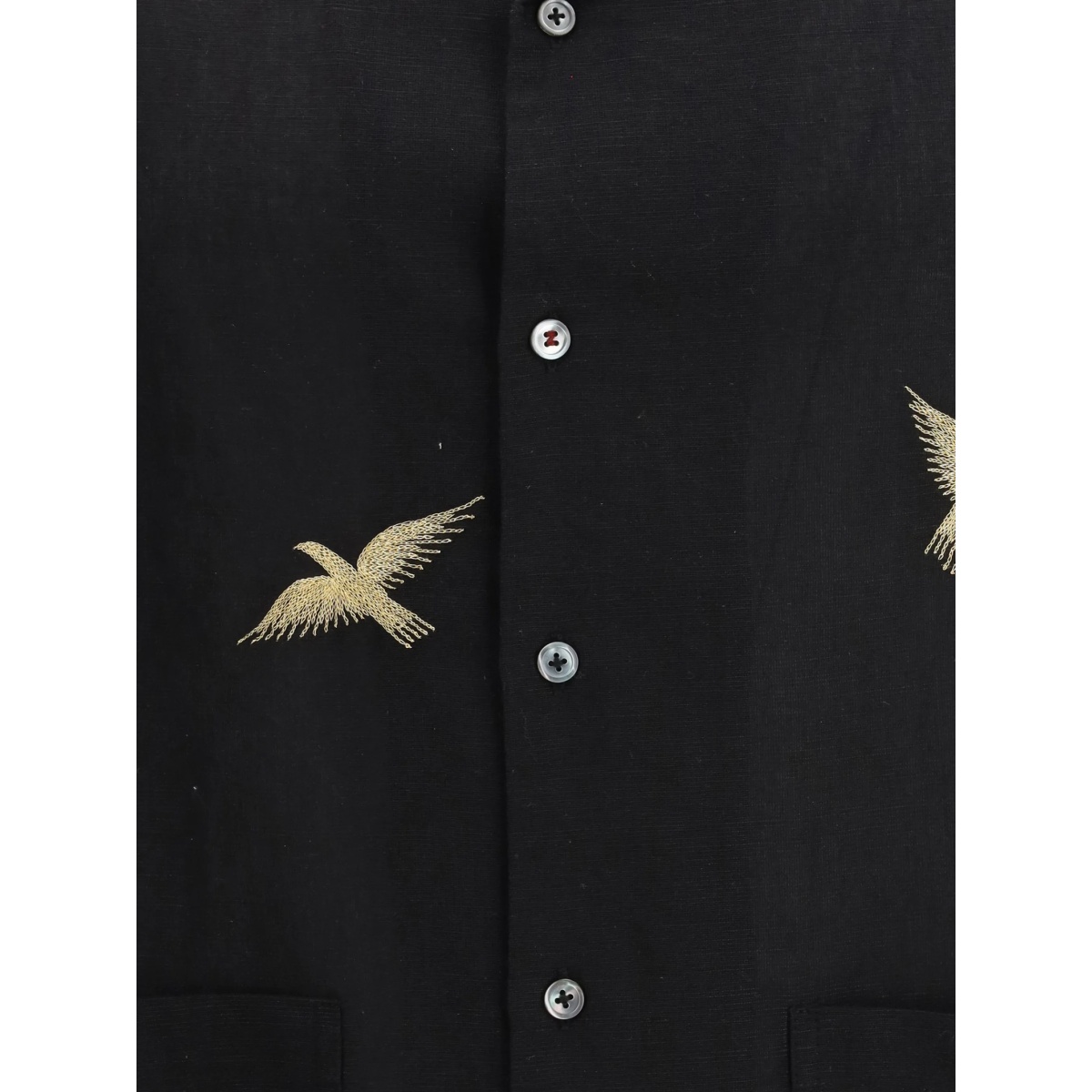 bird-embroidered pocket shirt - Img 3