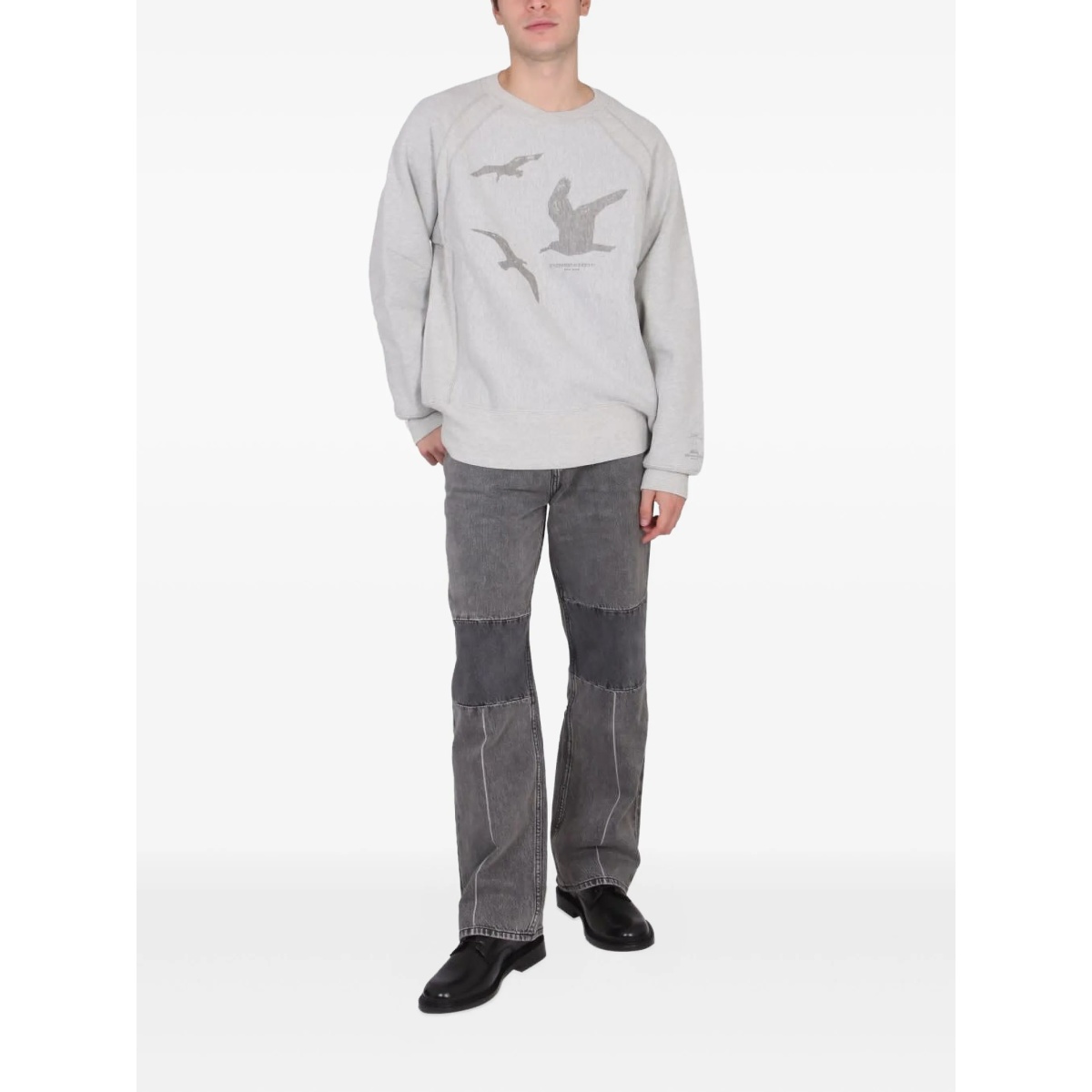 bird-print crew-neck sweatshirt - Img 2