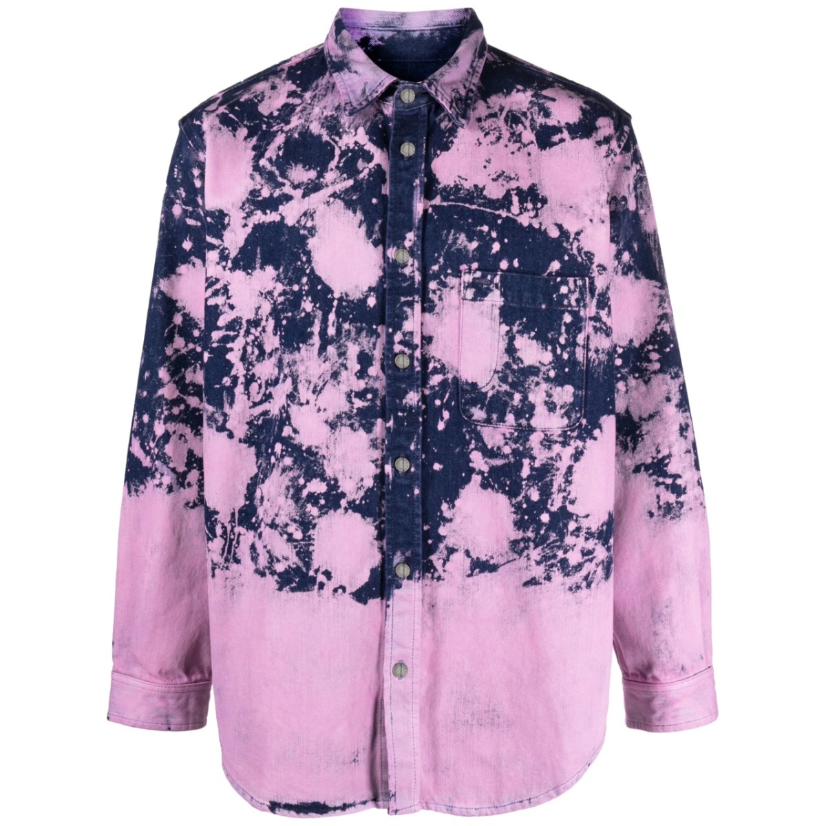bleached-effect long-sleeve shirt