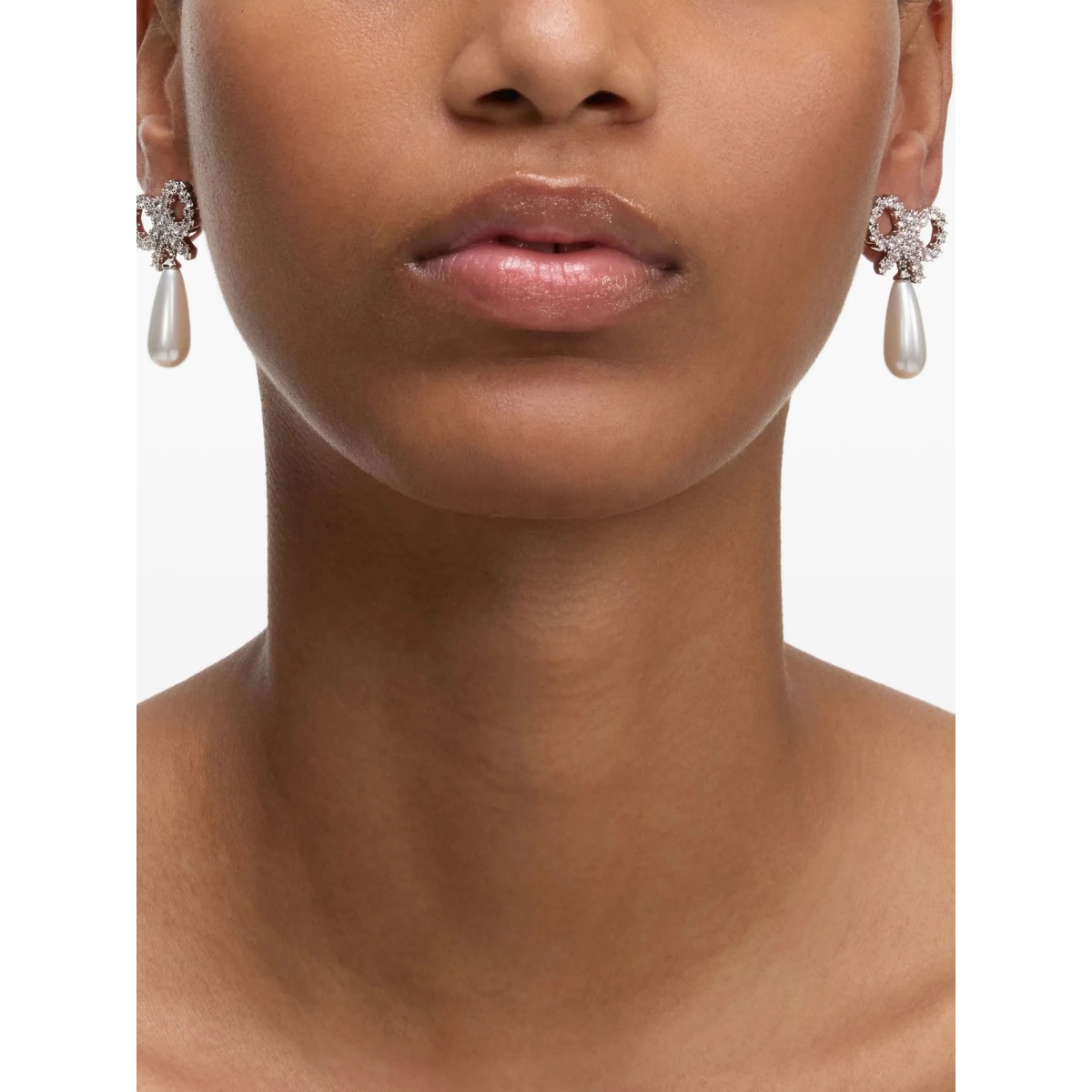 bow pearl-embellishment earrings - Img 3