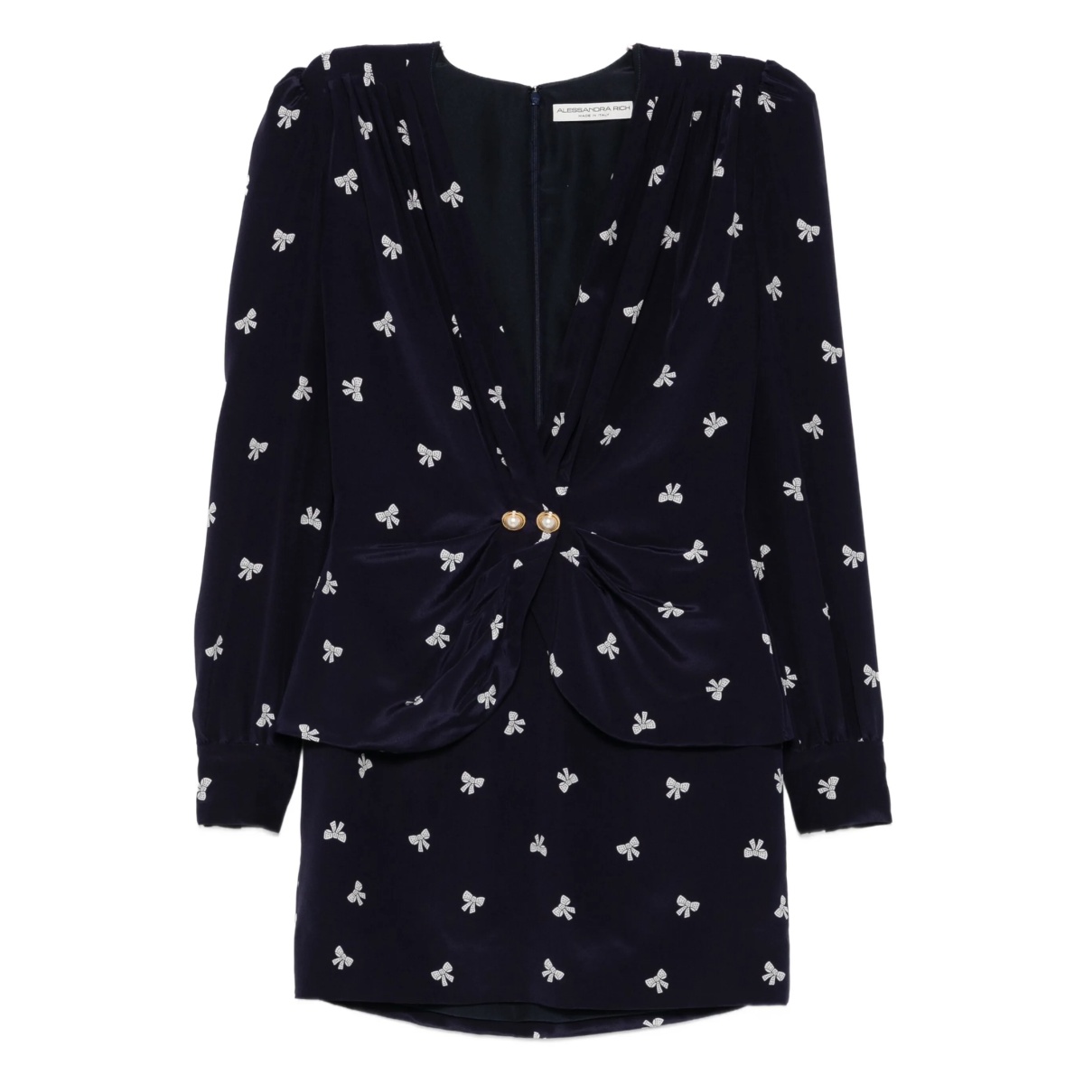 bow-print mini dress