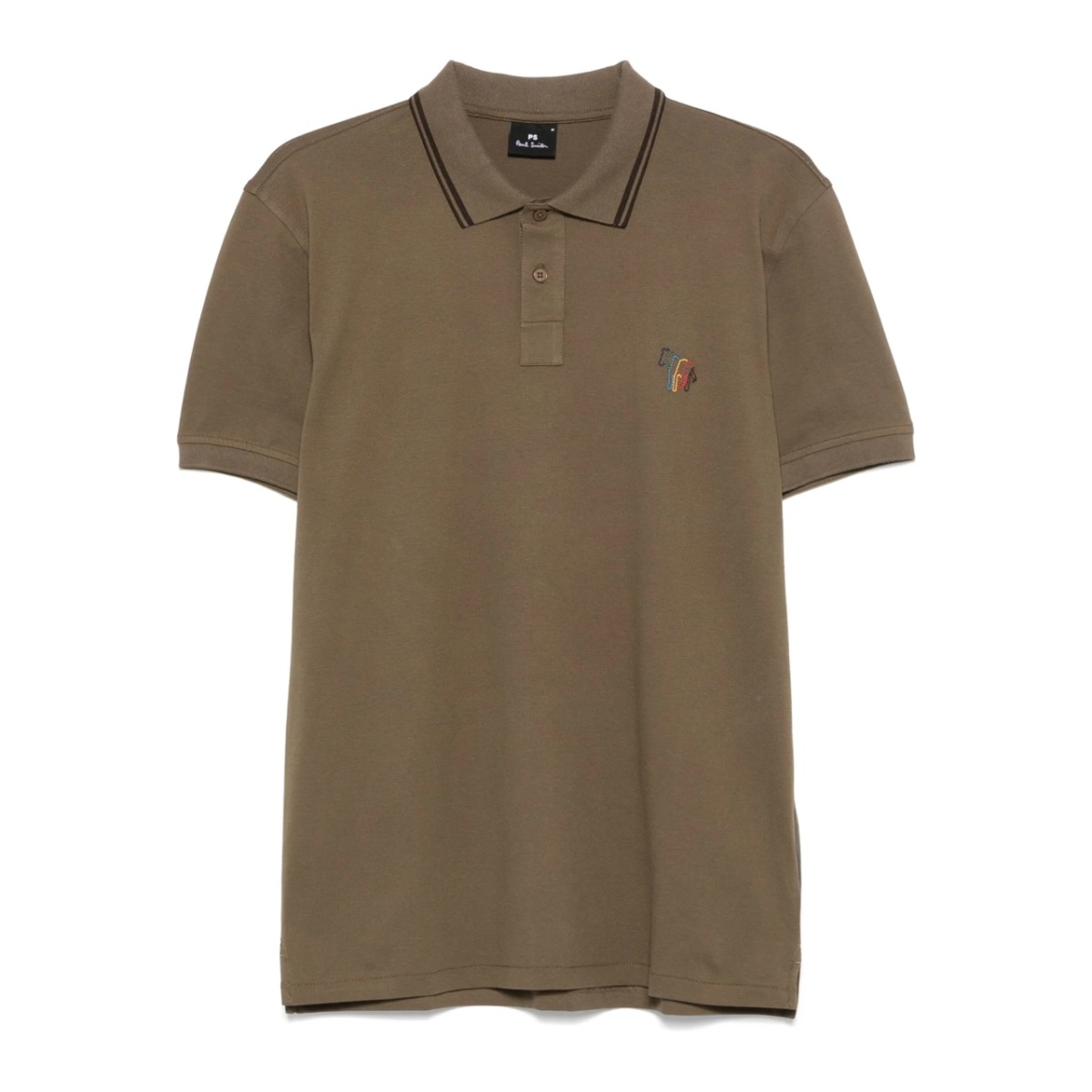 Broad Stripe Zebra-embroidery polo shirt