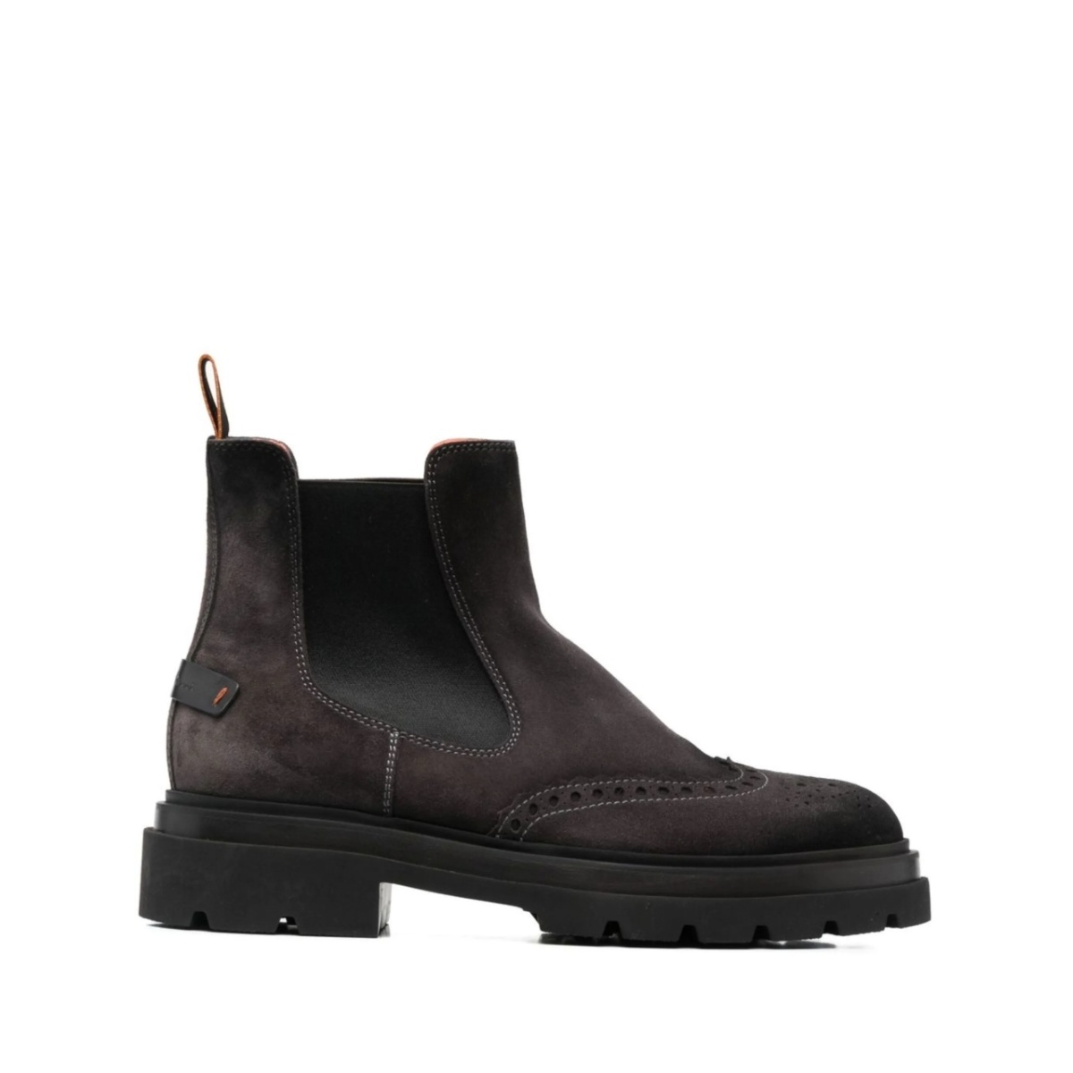 brogue-detail suede boots