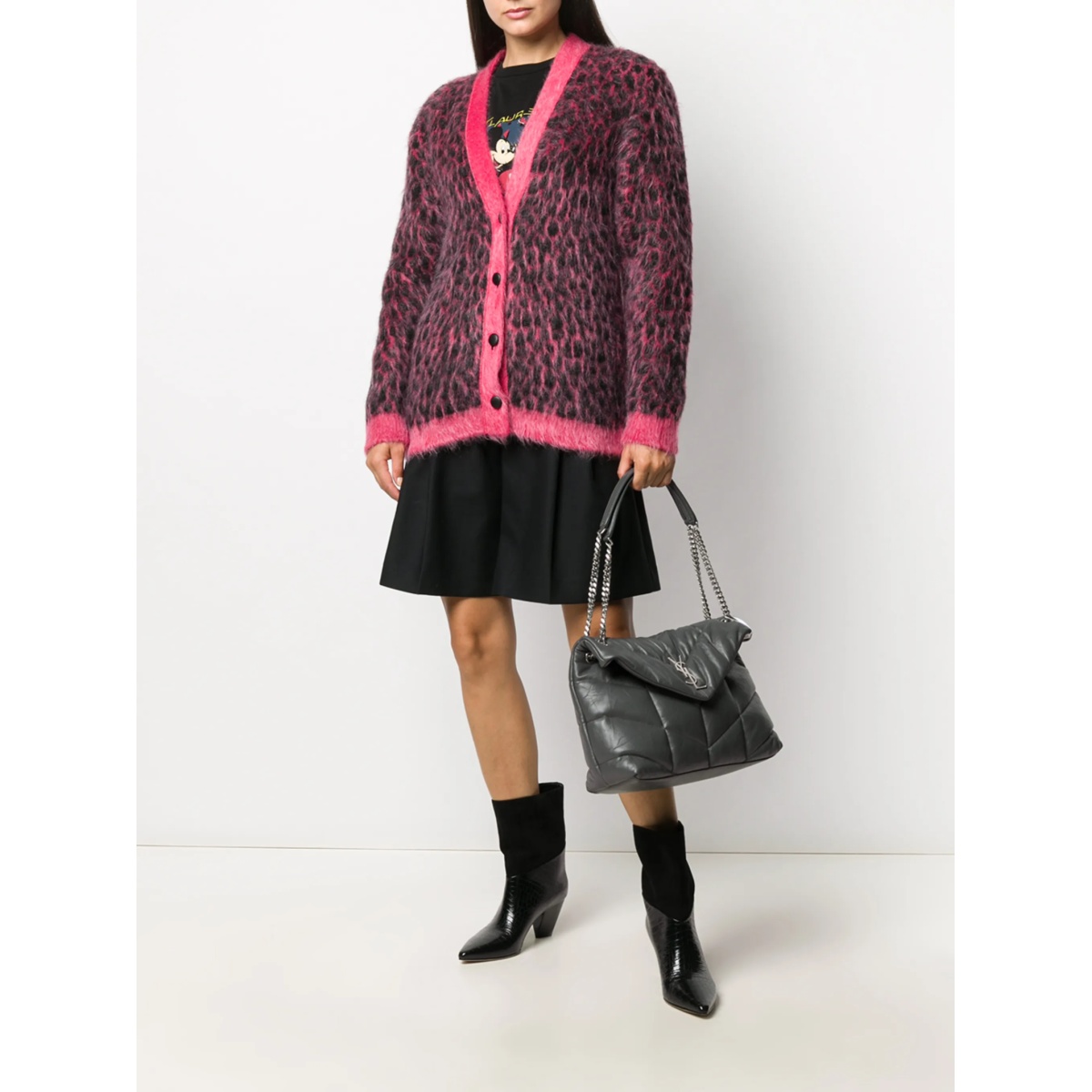 brushed leopard-print wool cardigan - Img 2