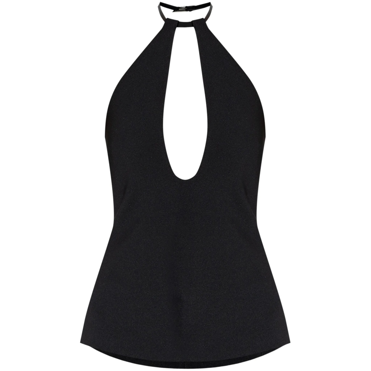 buckle-fastened halterneck blouse