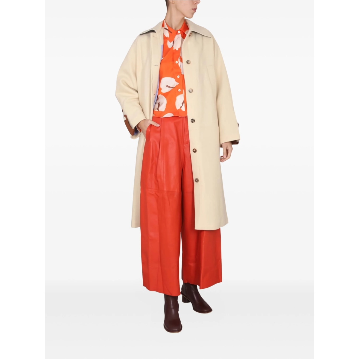button-cuff wool-blend coat - Img 2