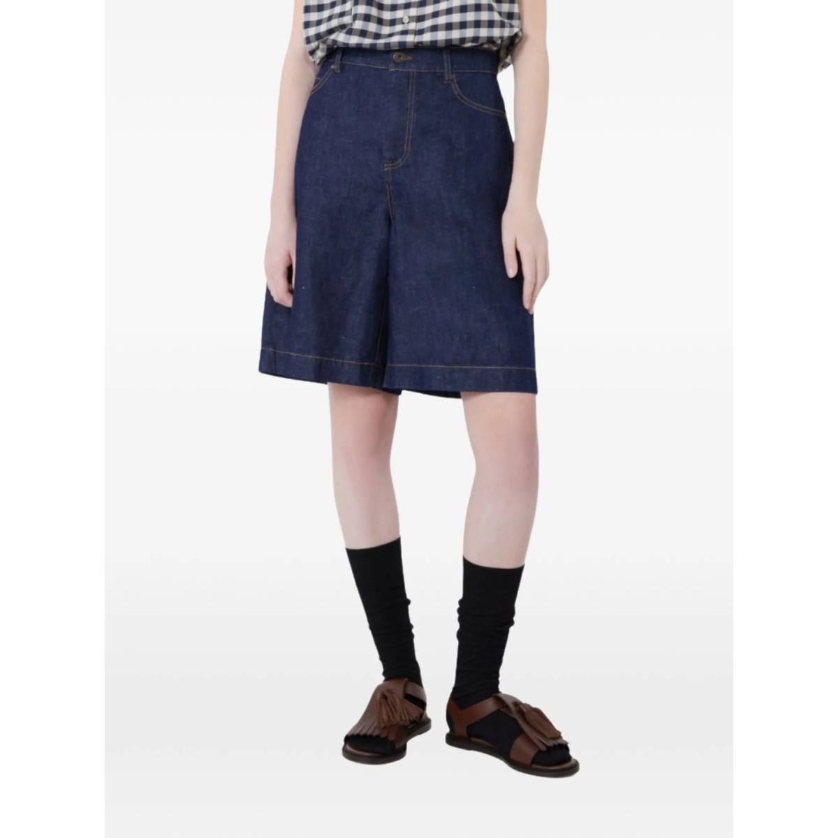 button denim shorts - Img 2