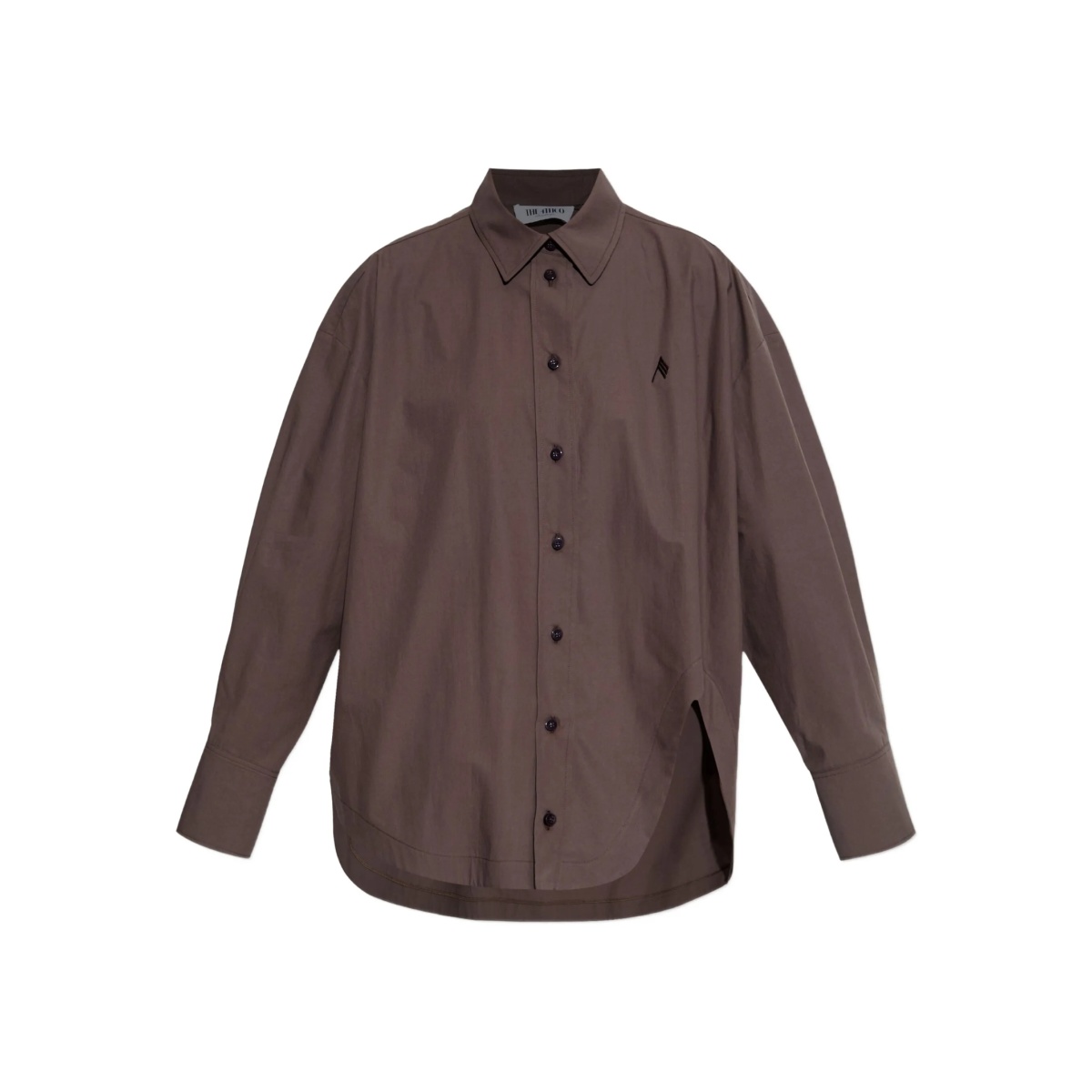 button-down curved-hem shirt