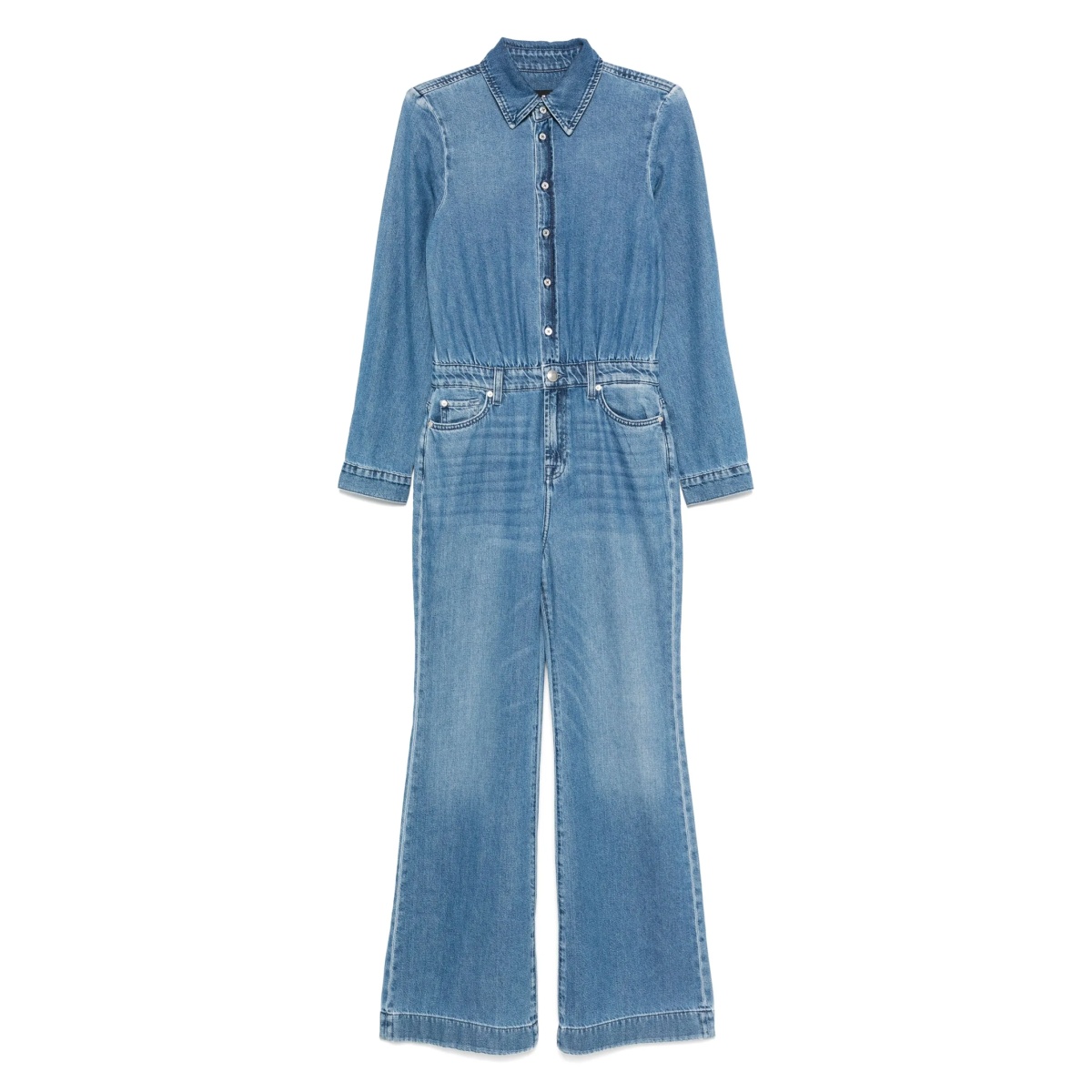 button-down flared jumpsuit