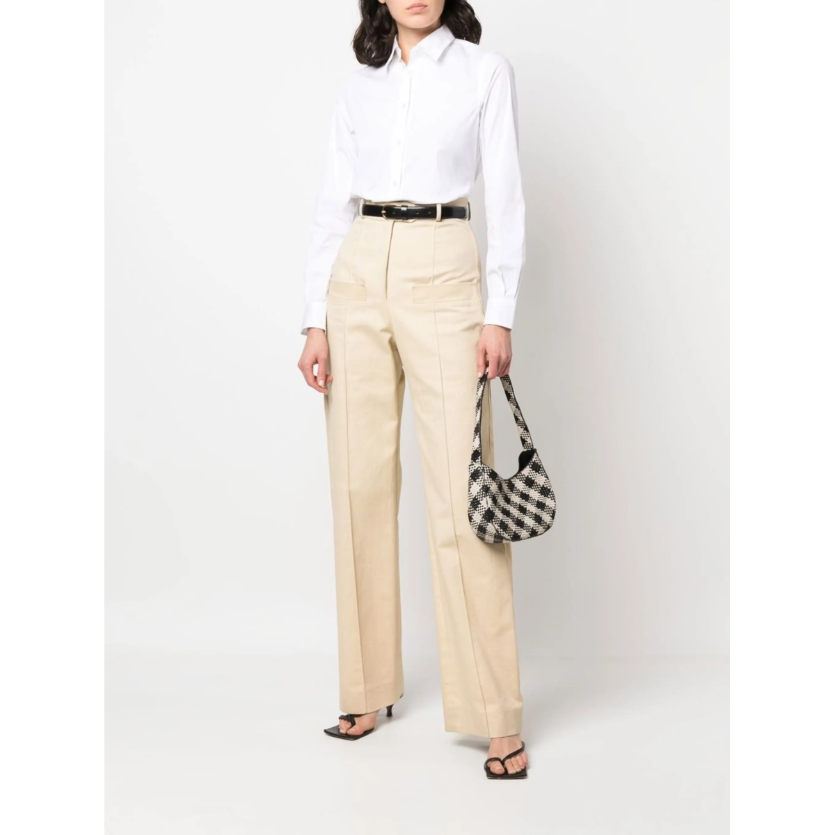 button-up curved-hem shirt - Img 2