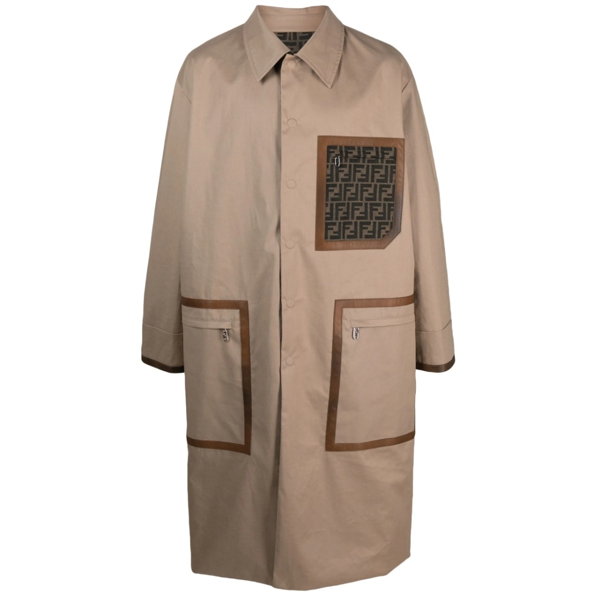 button-up mid-length trench coat