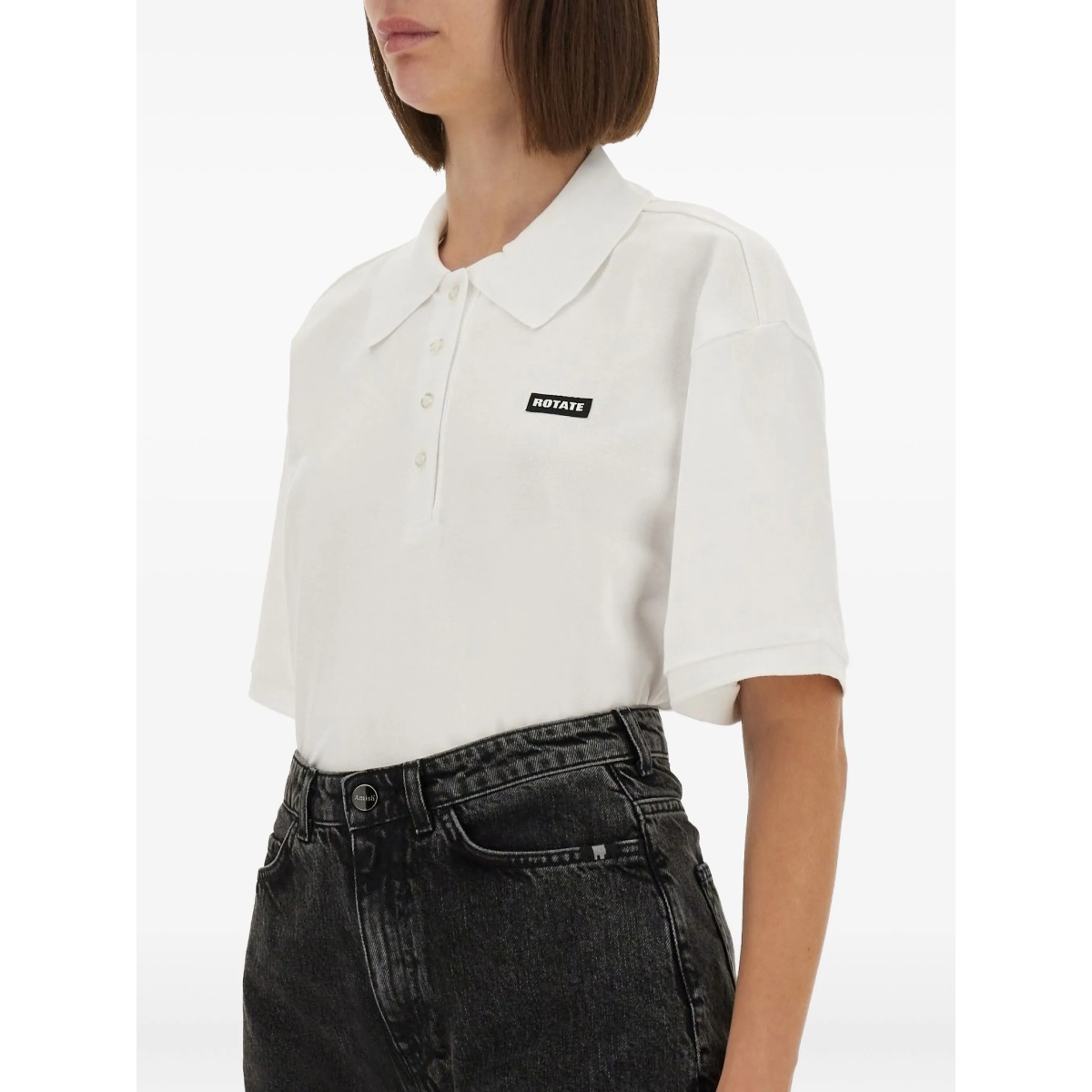 buttoned logo-detail polo shirt - Img 4