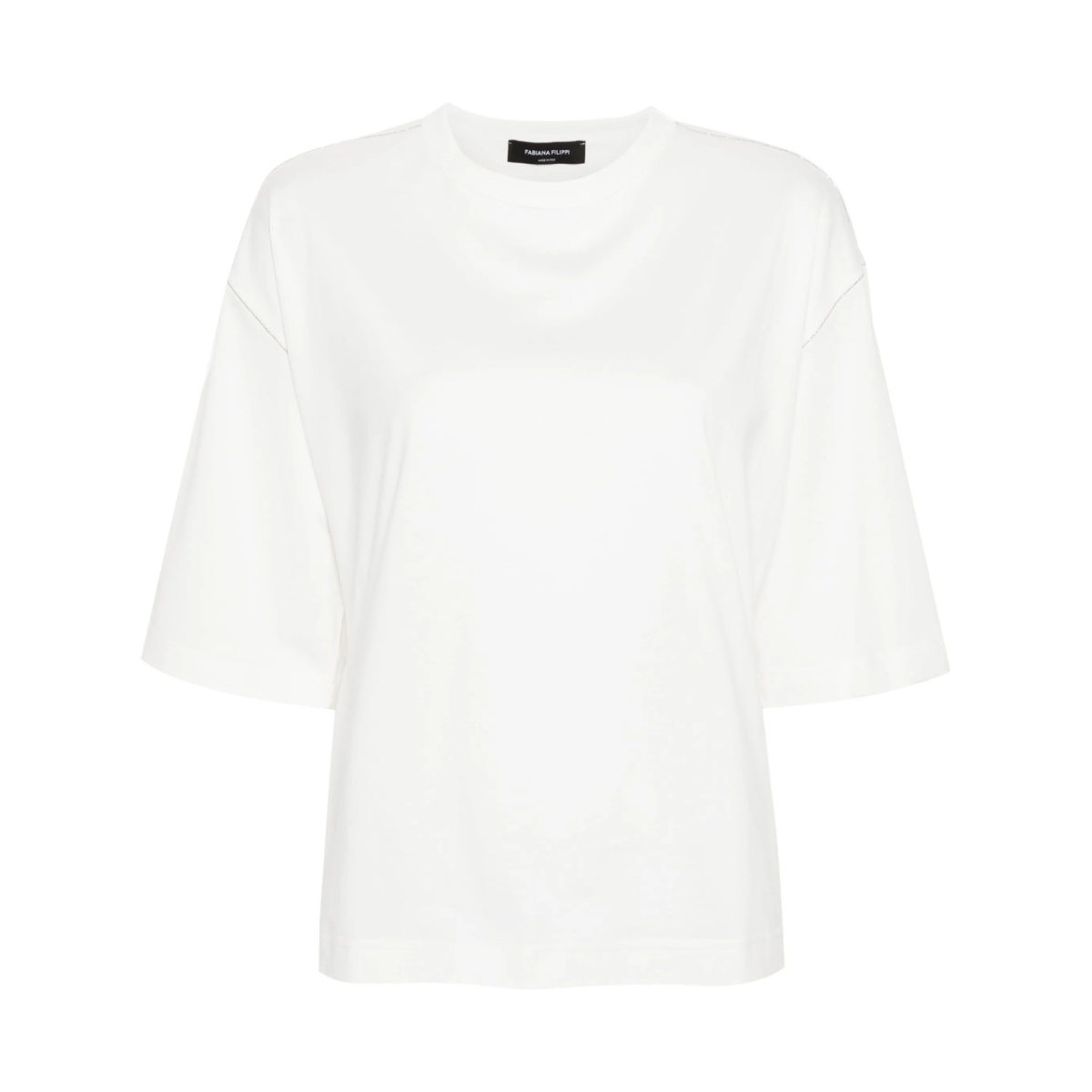 chain-detailed cotton T-shirt