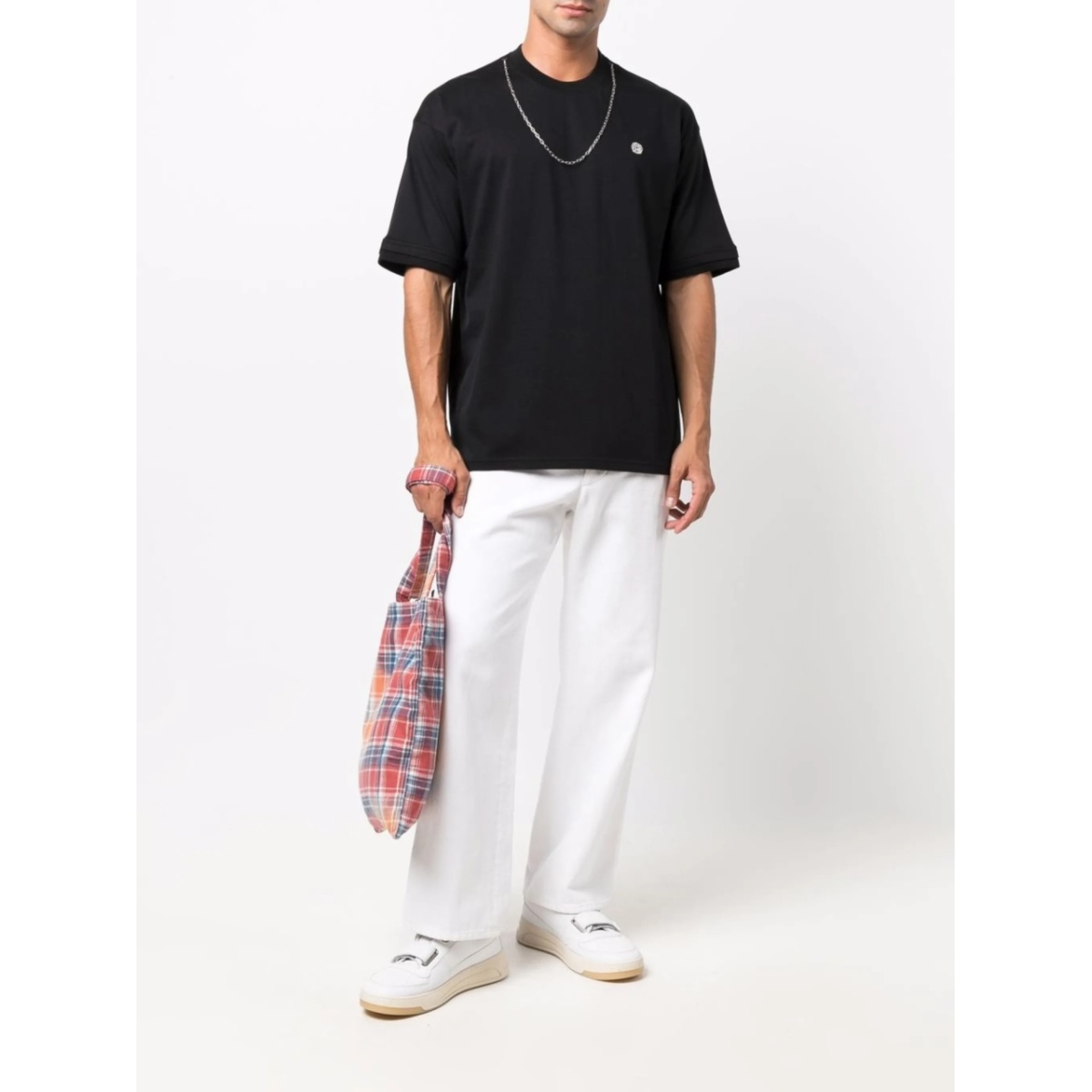 chain-link collar T-shirt - Img 2