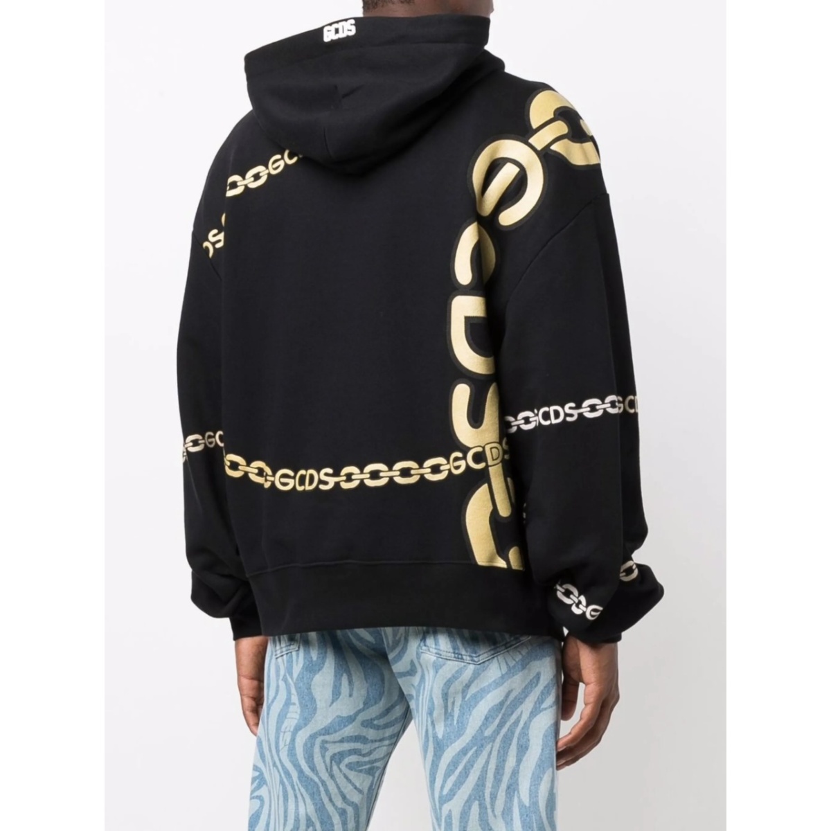 chain-link logo-print hoodie - Img 4