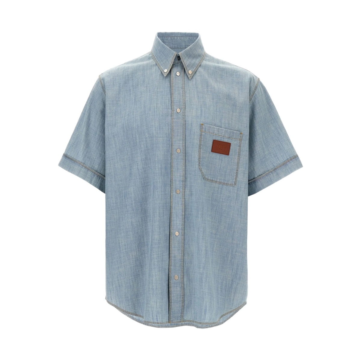 chambray short-sleeve shirt