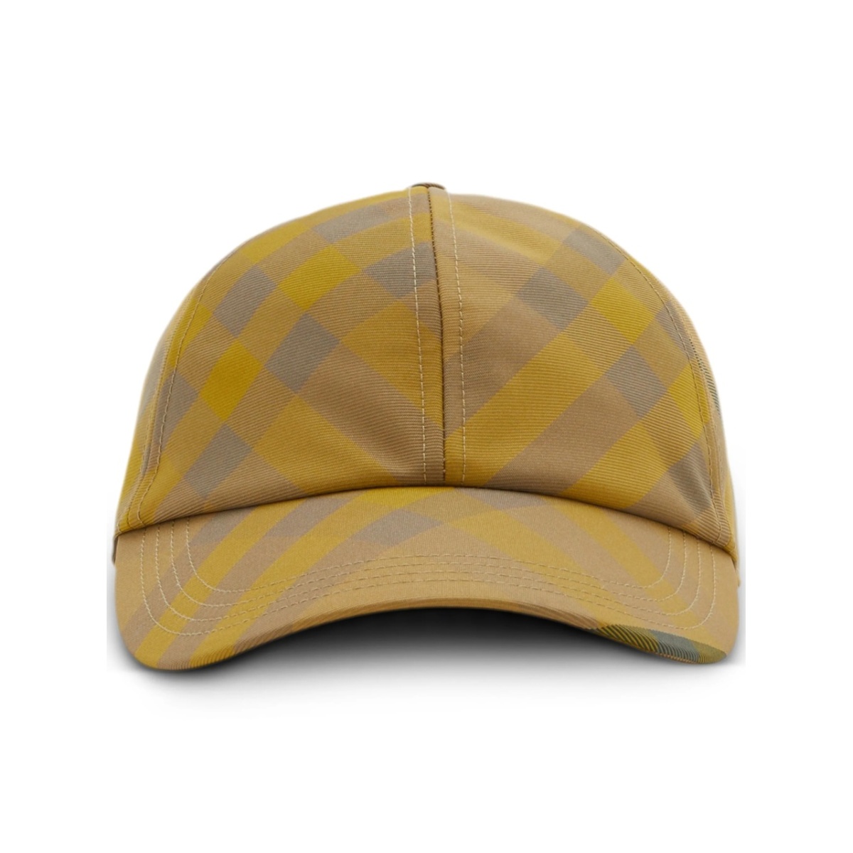 check-pattern cotton cap
