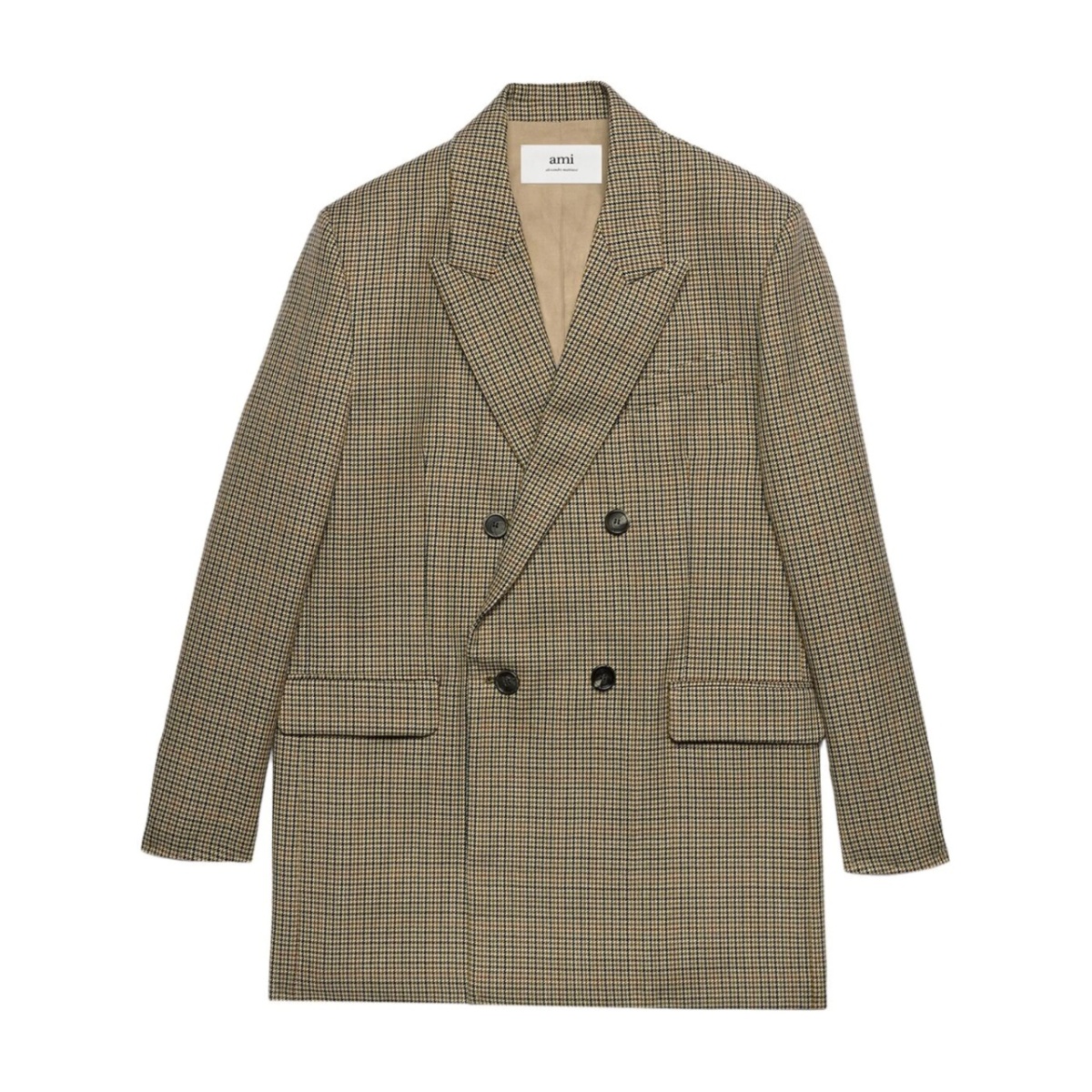 check-print double-breasted blazer