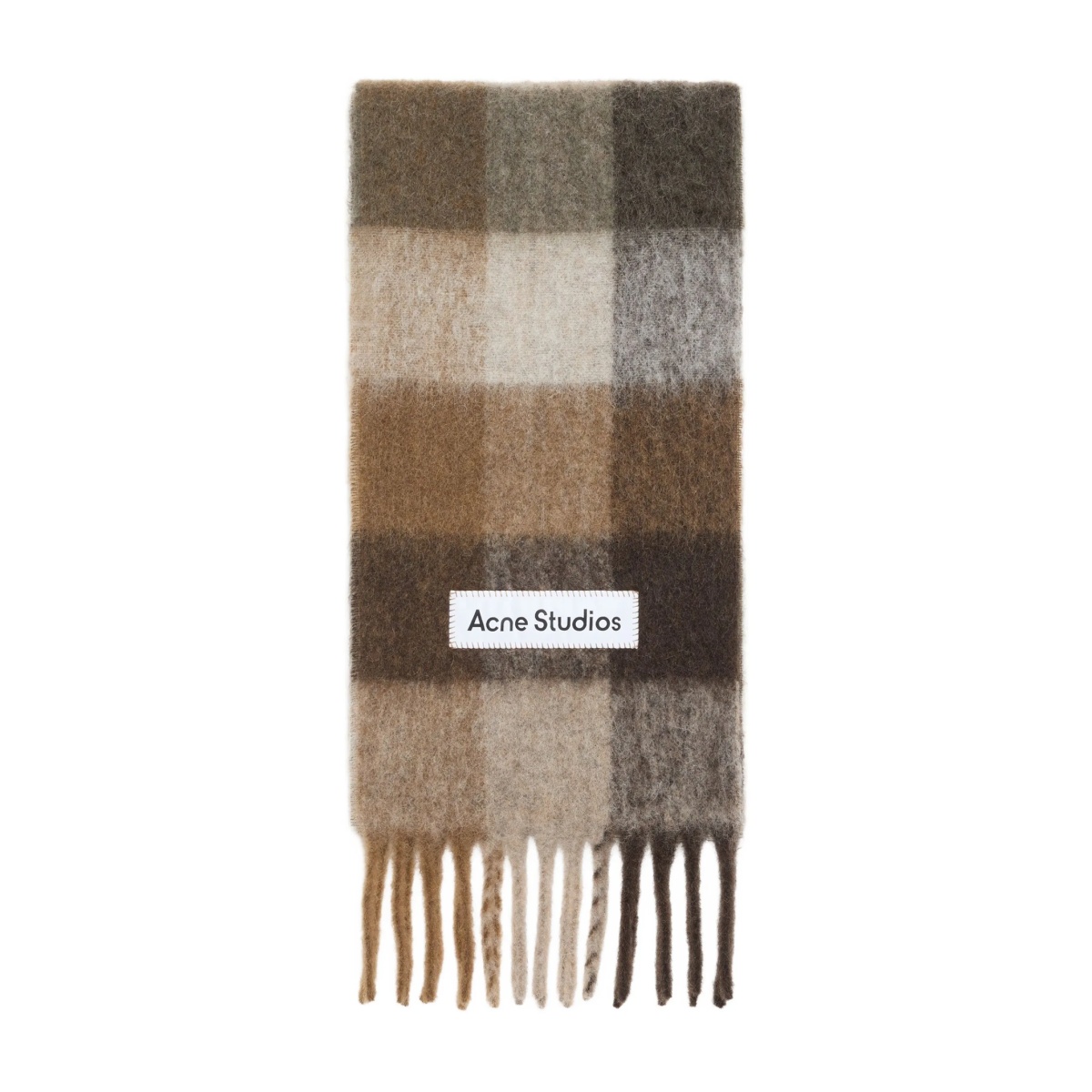 checked fringed scarf