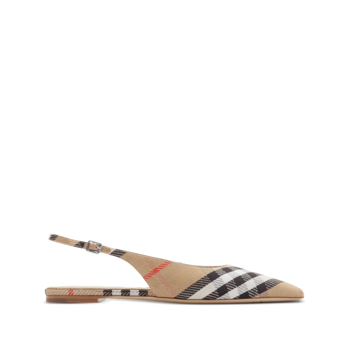 checked slingbacks flats
