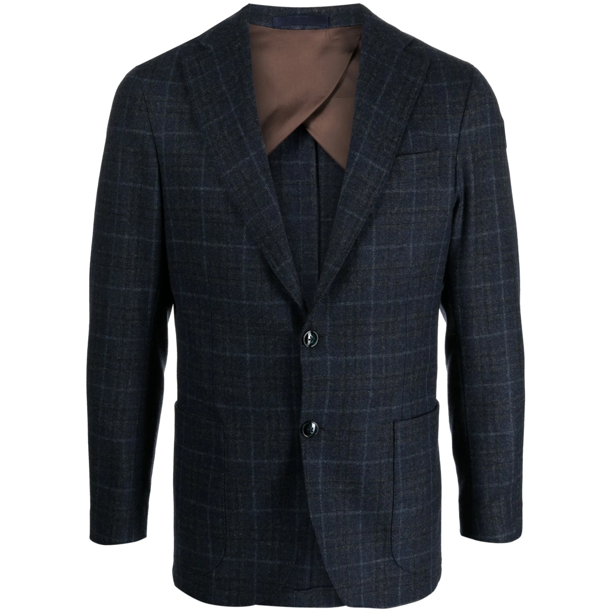 checkered single-breasted blazer