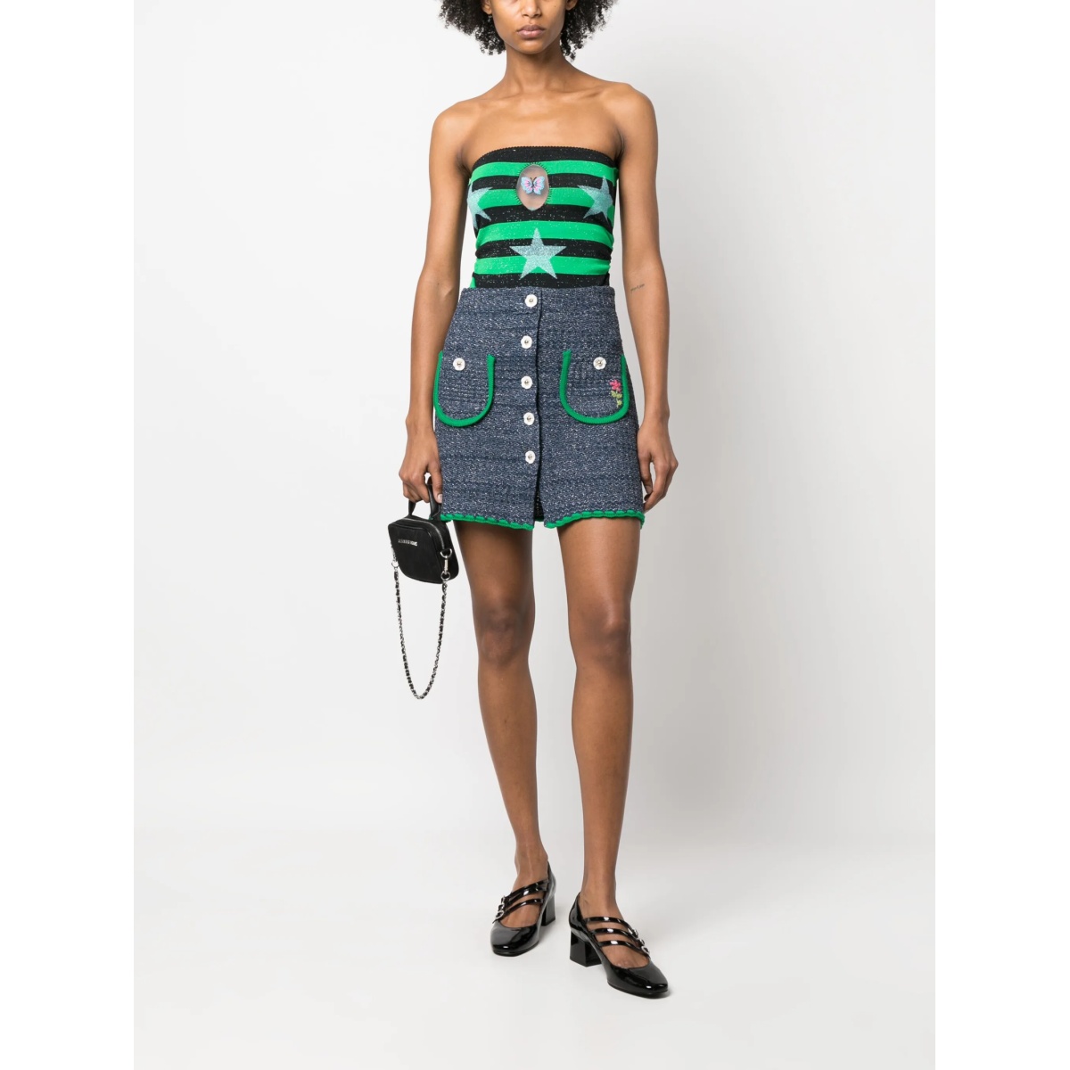 Chiara flower-buttons mini skirt - Img 2