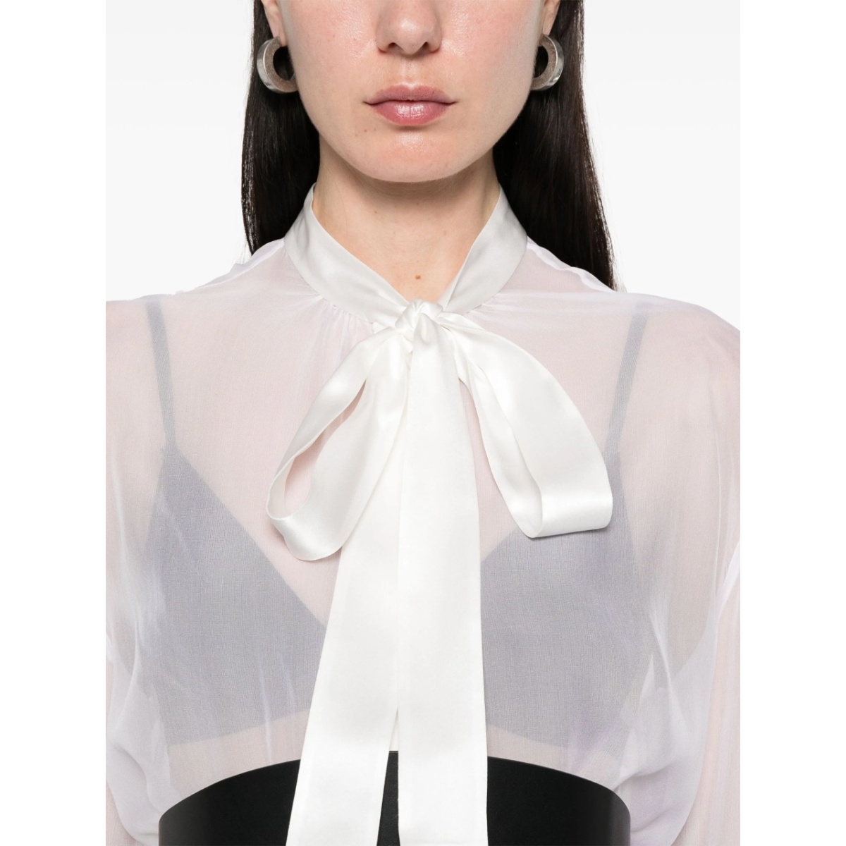 chiffon pussy-bow shirt - Img 5