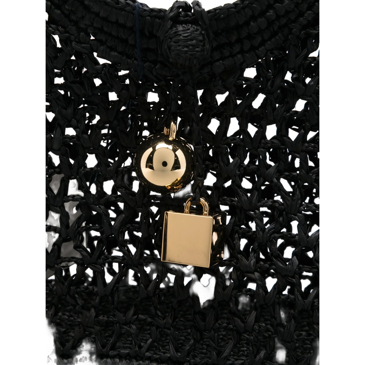 circular-handle raffia tote bag - Img 4