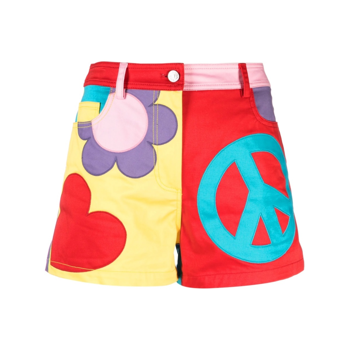colour-block cotton mini shorts