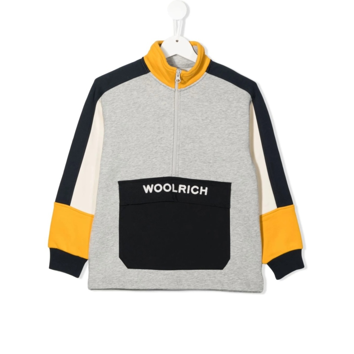 colour-block zip-collar sweatshirt