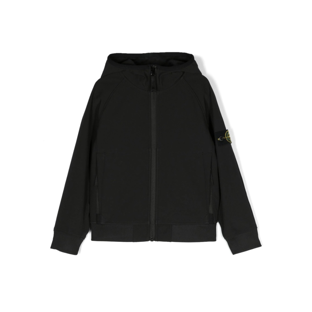 Compass-badge hooded jacket