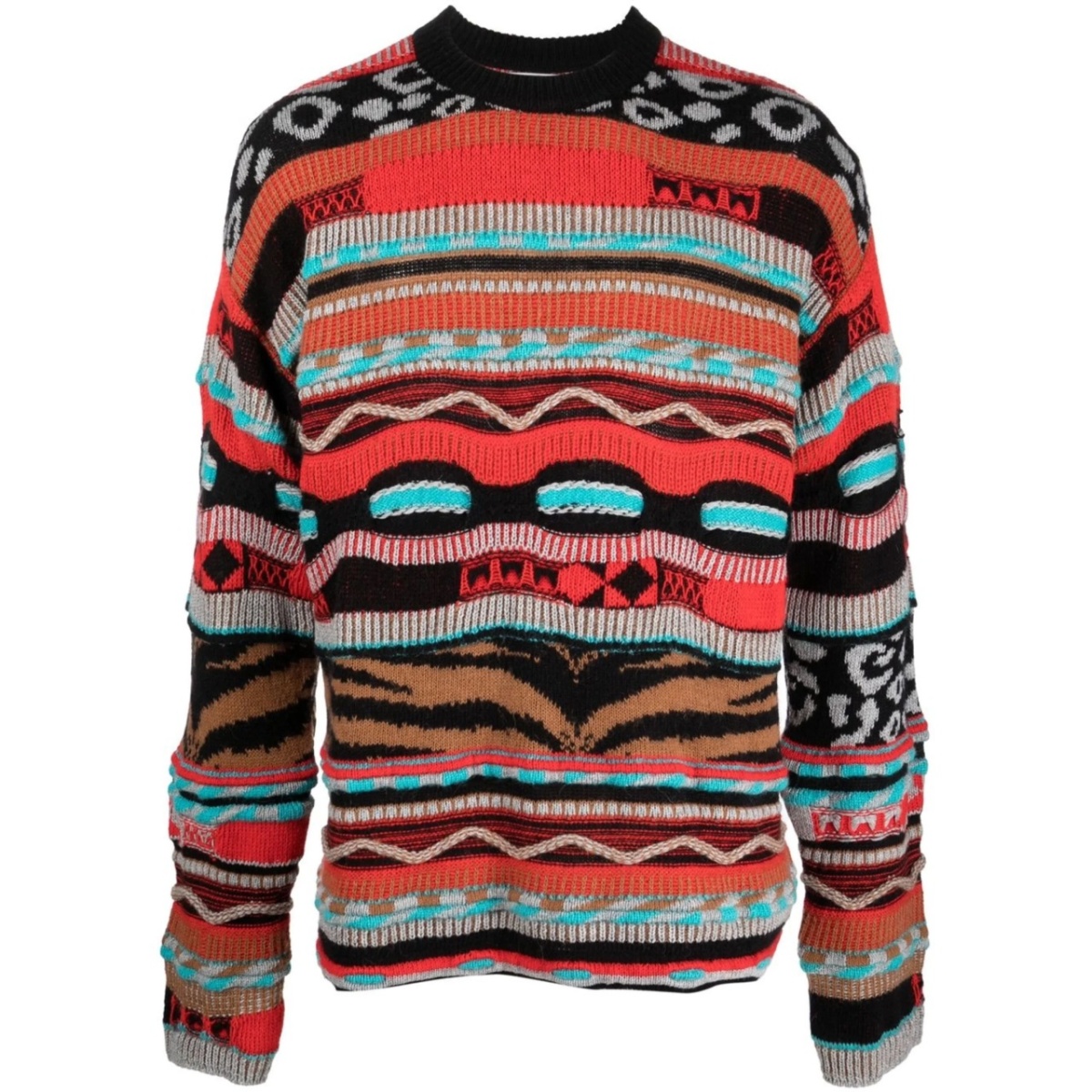 contrast patterned jacquard jumper