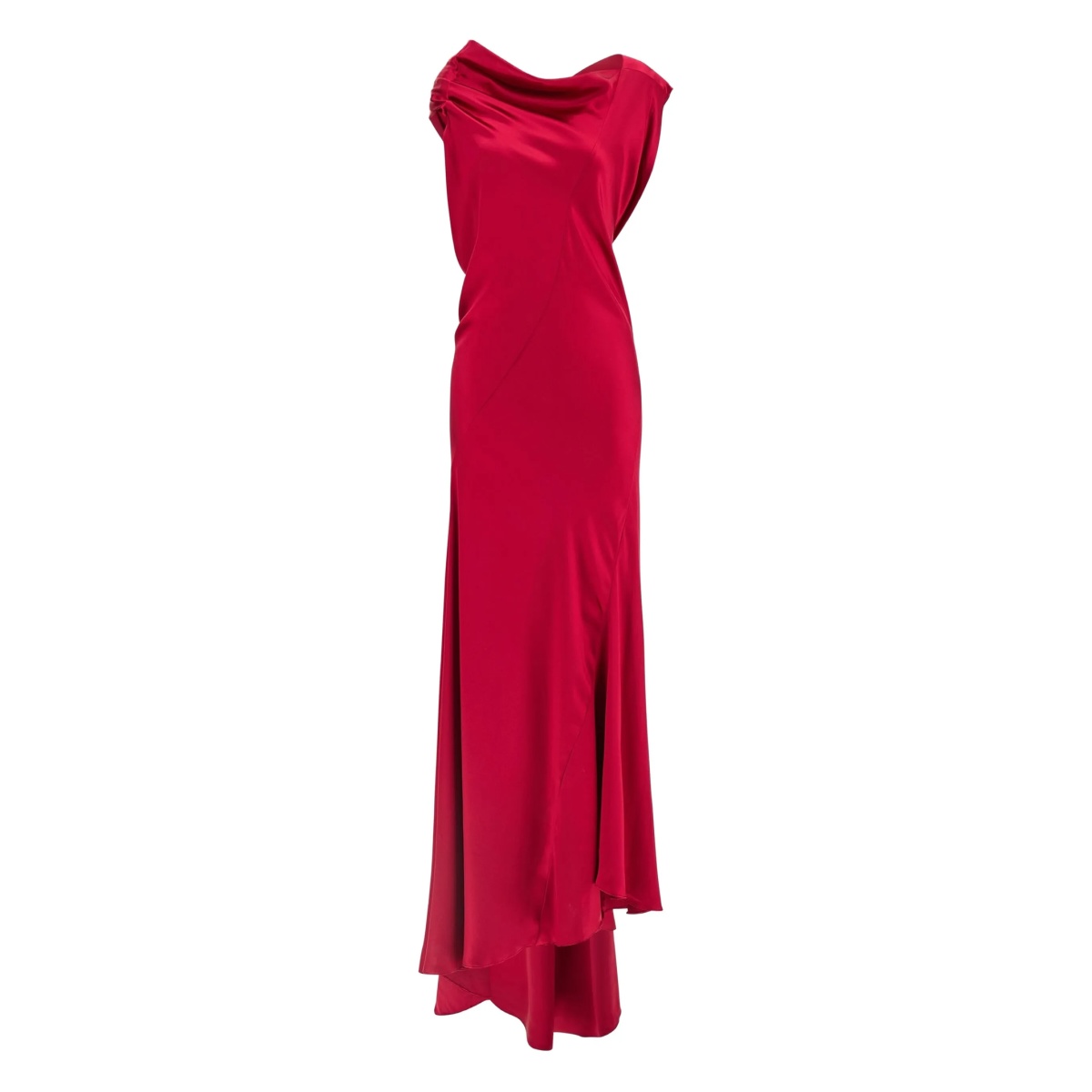 cowl-neck satin long dress