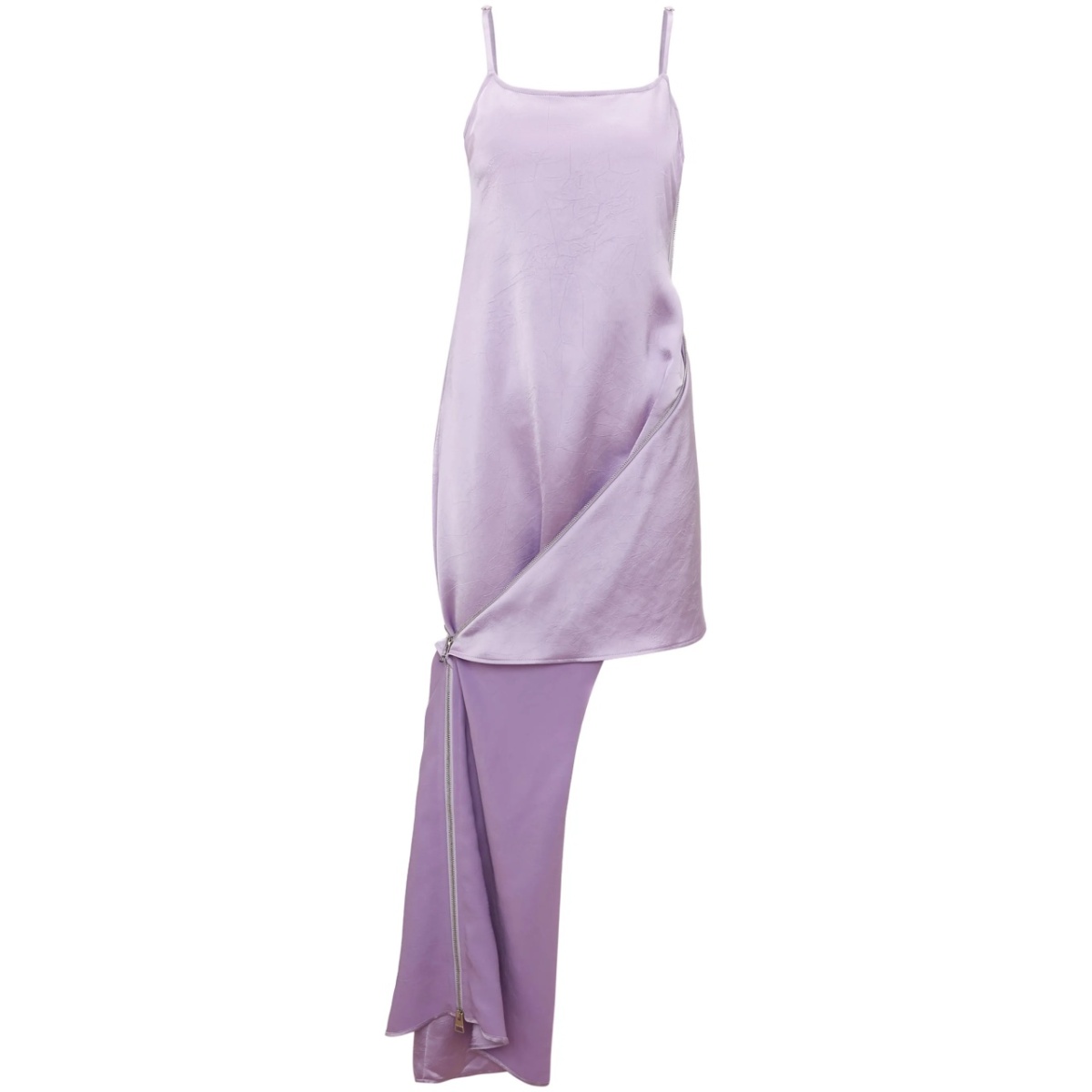 crease-effect ankle-length dress