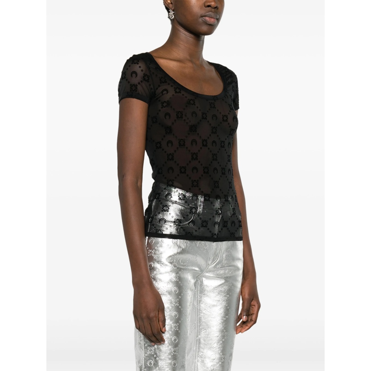 Crescent Moon-motif mesh top - Img 3