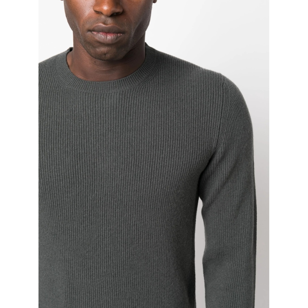 crew-neck ribbed cashmere jumper - Img 5