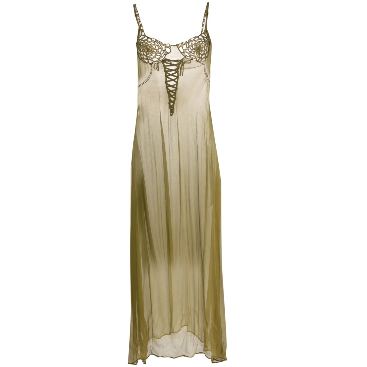 crochet-insert mesh dress