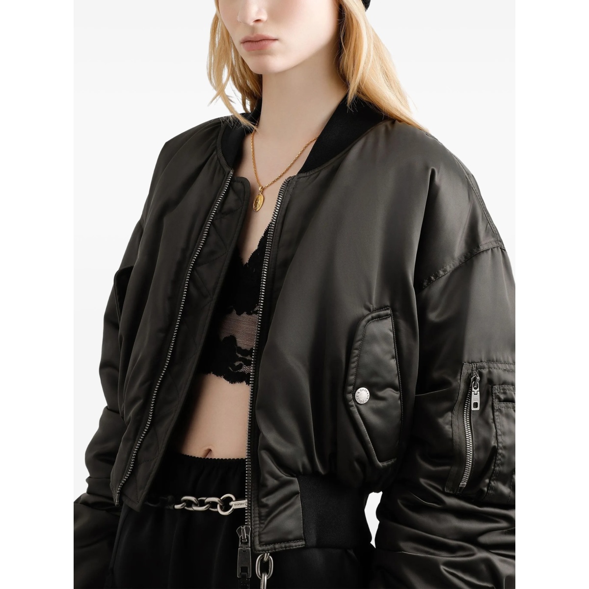 cropped bomber jacket - Img 5