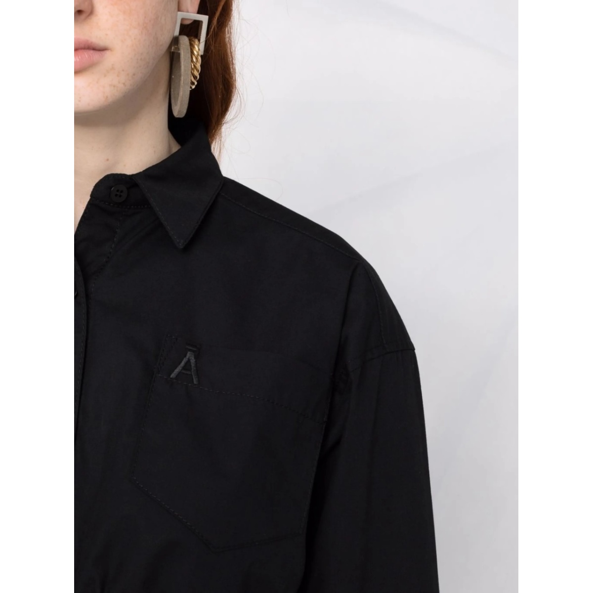 cropped cotton shirt - Img 3