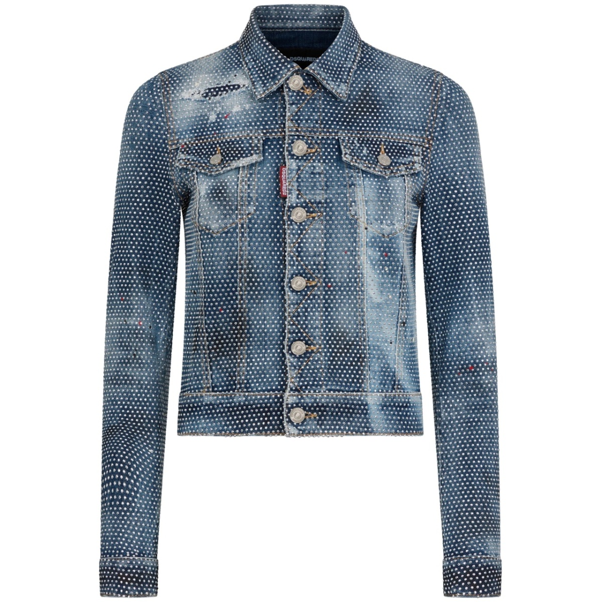 crystal-embellished denim jacket