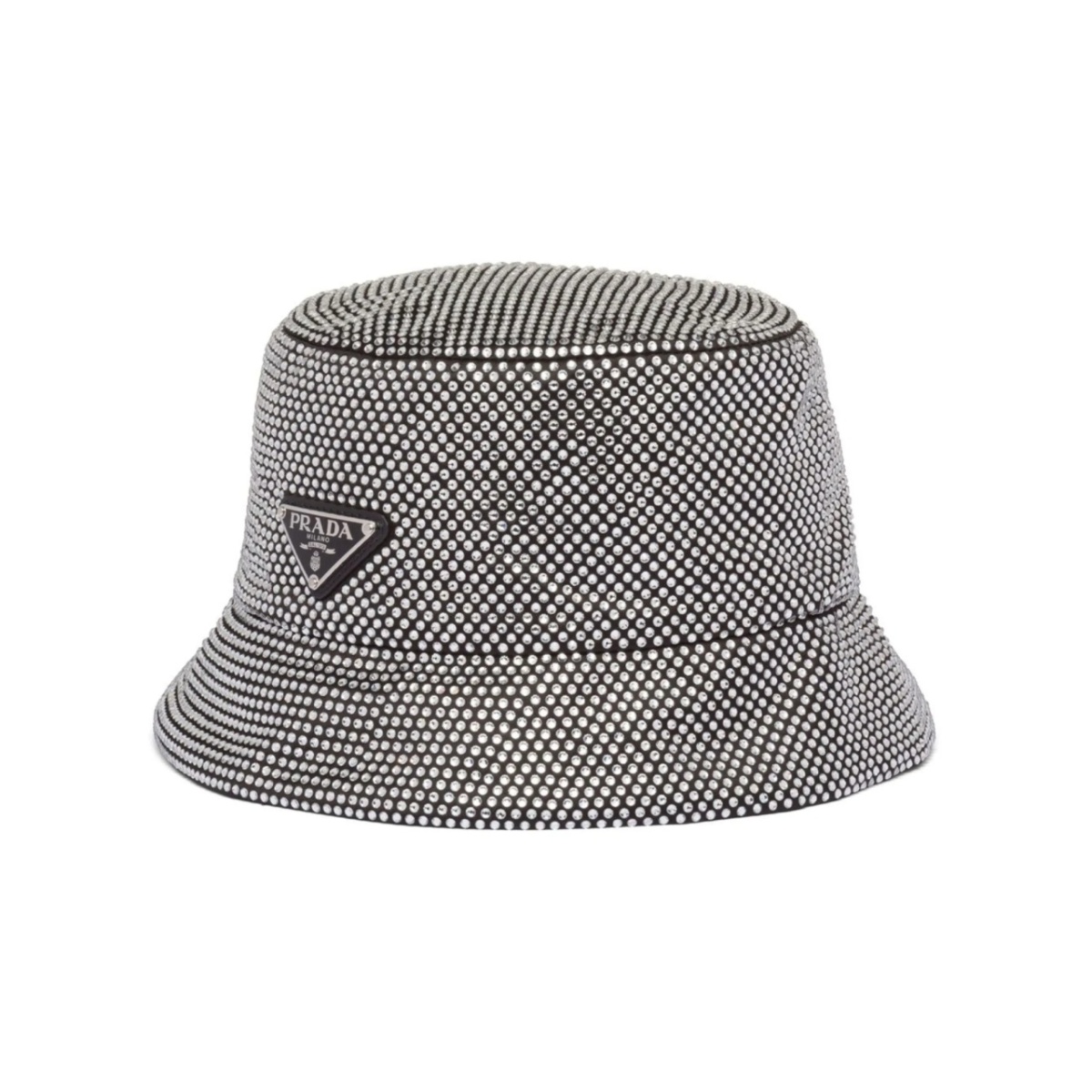 crystal-embellished satin bucket hat