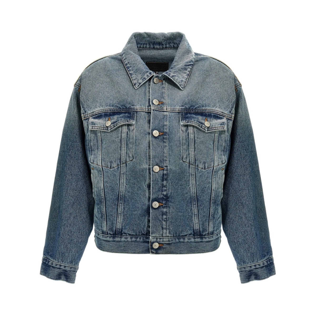 cut-out denim jacket