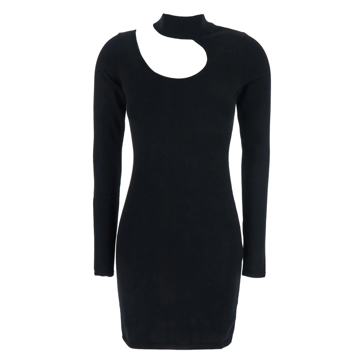 cut-out turtleneck day dress