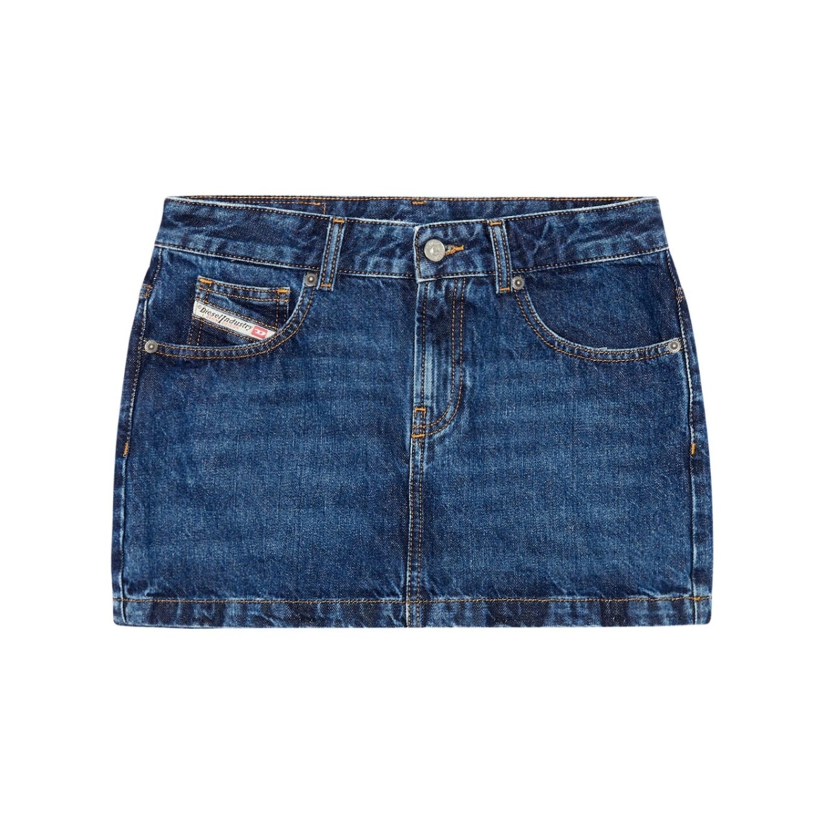 De-Ron low-rise denim miniskirt
