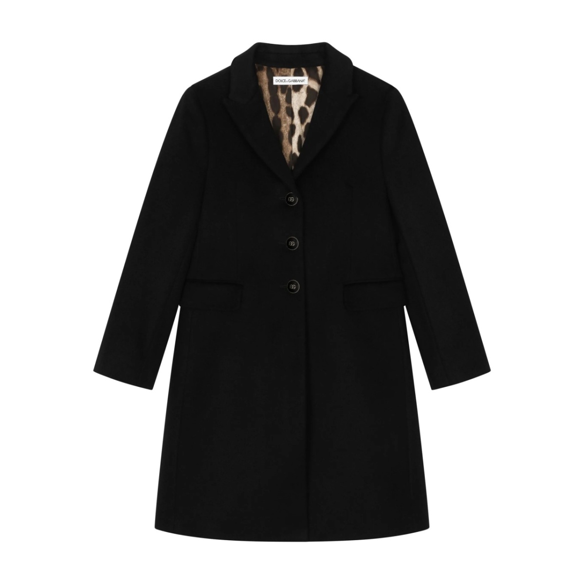 DG-buttons single-breasted wool coat