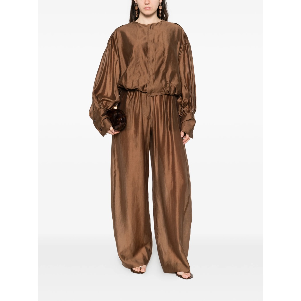 Diana collarless long-sleeve shirt - Img 2