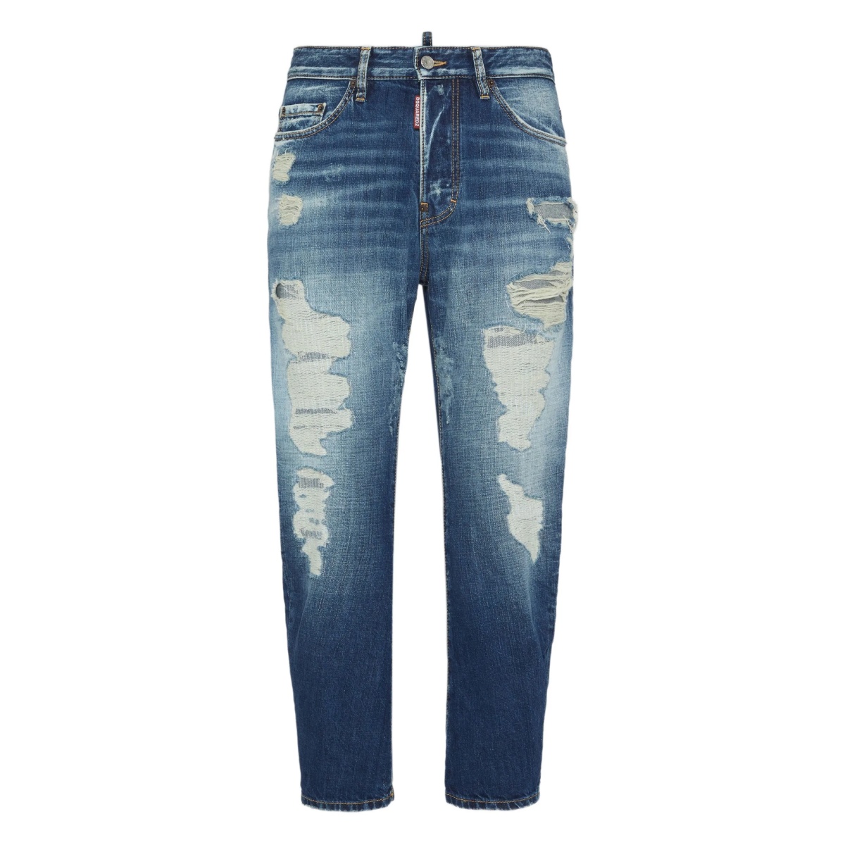 distressed tapered jeans