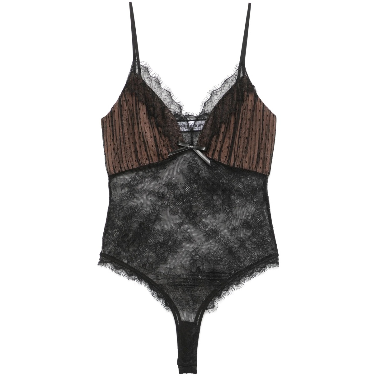 dot-pattern mesh bodysuit