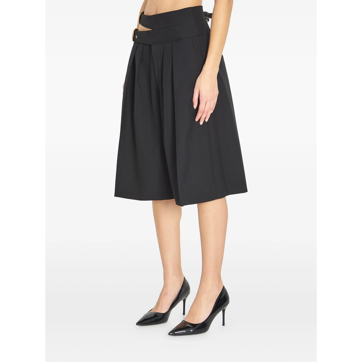 double-belt pleated shorts - Img 3