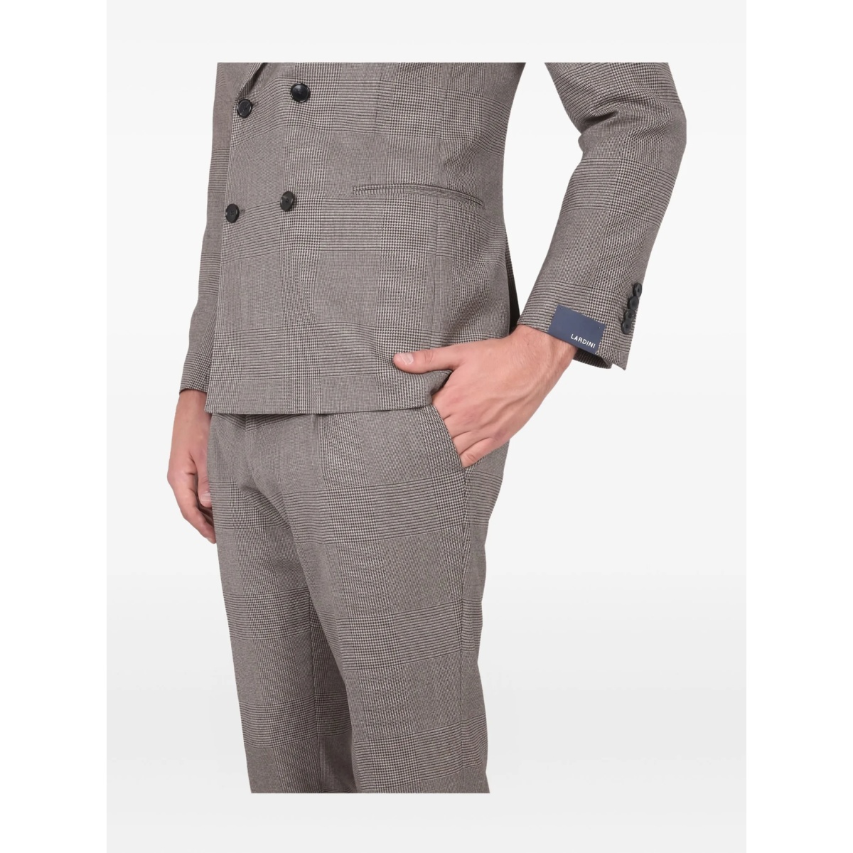 double-breasted checked-pattern suit - Img 4